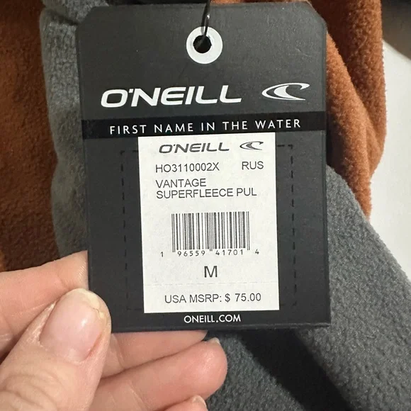 O'Neill Vantage Superfleece 1/4 Zip Pullover in Rust/Grey Men’s Size M New - Picture 6 of 7